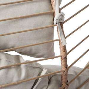 English Elm Christopher Knight Home® - Sora Beige-Brown Wicker Hanging Chair with Stand — Durable PE Rattan, Iron Frame, Plush Fade-Resist Cushion N775P225487B