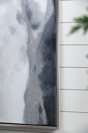 English Elm 70.9X19.7" 'See The Vision' Hand-Painted Gray Landscape Wall Art For Calming Home Décor & Focal Point W2078P313338