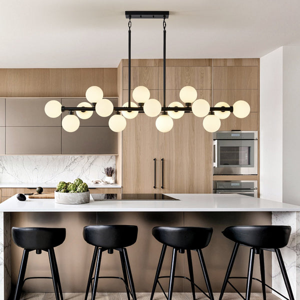 English Elm Pendant Lamp 16 Opal Seeded Glass Shades Gold Frame Farmhouse Dining Island Light Matte Black W5008P466518