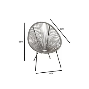 English Elm 2-Piece Outdoor Acapulco Lounge Chair Set (White) – Mid-Century Woven Aluminum, UV & Weather Resistant, Scratch-Free Feet B120P373383