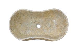 English Elm Gold Natural Marble Bathroom Vessel Sink - Polished Finish, Unique Veining, Durable & Elegant Design W1696P333268