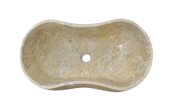 English Elm Gold Natural Marble Bathroom Vessel Sink - Polished Finish, Unique Veining, Durable & Elegant Design W1696P333268