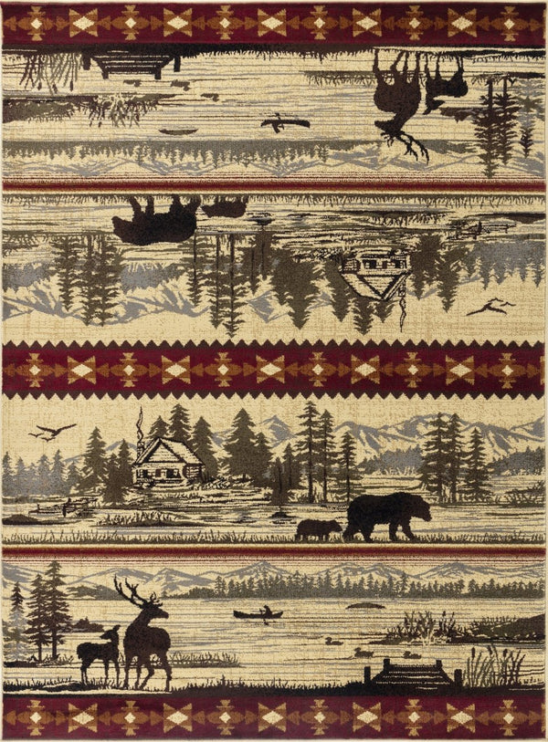 English Elm Nature'S Nest Lodge Area Rug - Soft, Durable 5'3" X 7'3" Rustic Charm For High-Traffic Spaces B186P180957