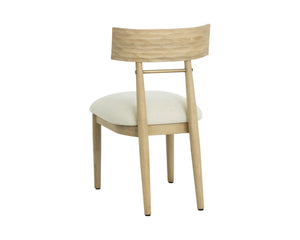 Sunpan FLORIAN Dining Chair - Sculptural Light Oak with Geralt Linen - Ergonomic Comfort & Timeless Style 112352