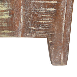 English Elm Christopher Knight Home® - Wd. Recycled Cabinet - Handcrafted Mango Wood Slatted Boho Storage Cabinet with Distressed Finish, Crescent Handles 66629.00