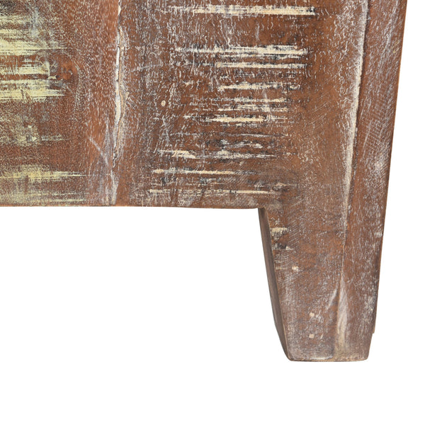 English Elm Christopher Knight Home® - Wd. Recycled Cabinet - Handcrafted Mango Wood Slatted Boho Storage Cabinet with Distressed Finish, Crescent Handles 66629.00
