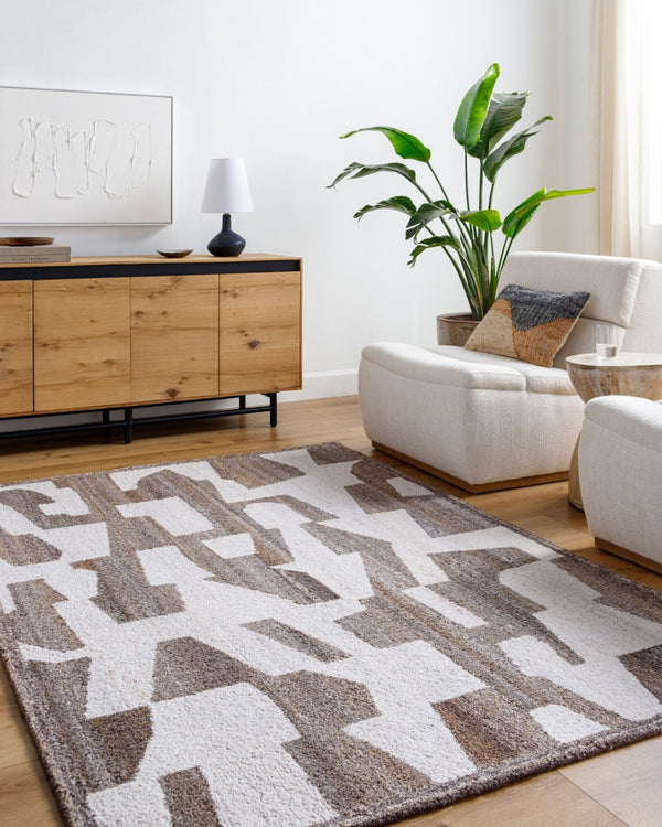 Livabliss Andes Hand Tufted Polyester Accent Rug Soft Textured Pile for Entryway or Bedside Taupe, Ivory 5' x 7'6" AED2301-576