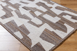 Andes AED-2301 9' x 12' Handmade Rug AED2301-912  Light Silver, Nickel, Prairie Dust, Off-White, Walnut, Metallic - Silver, Eggplant Surya
