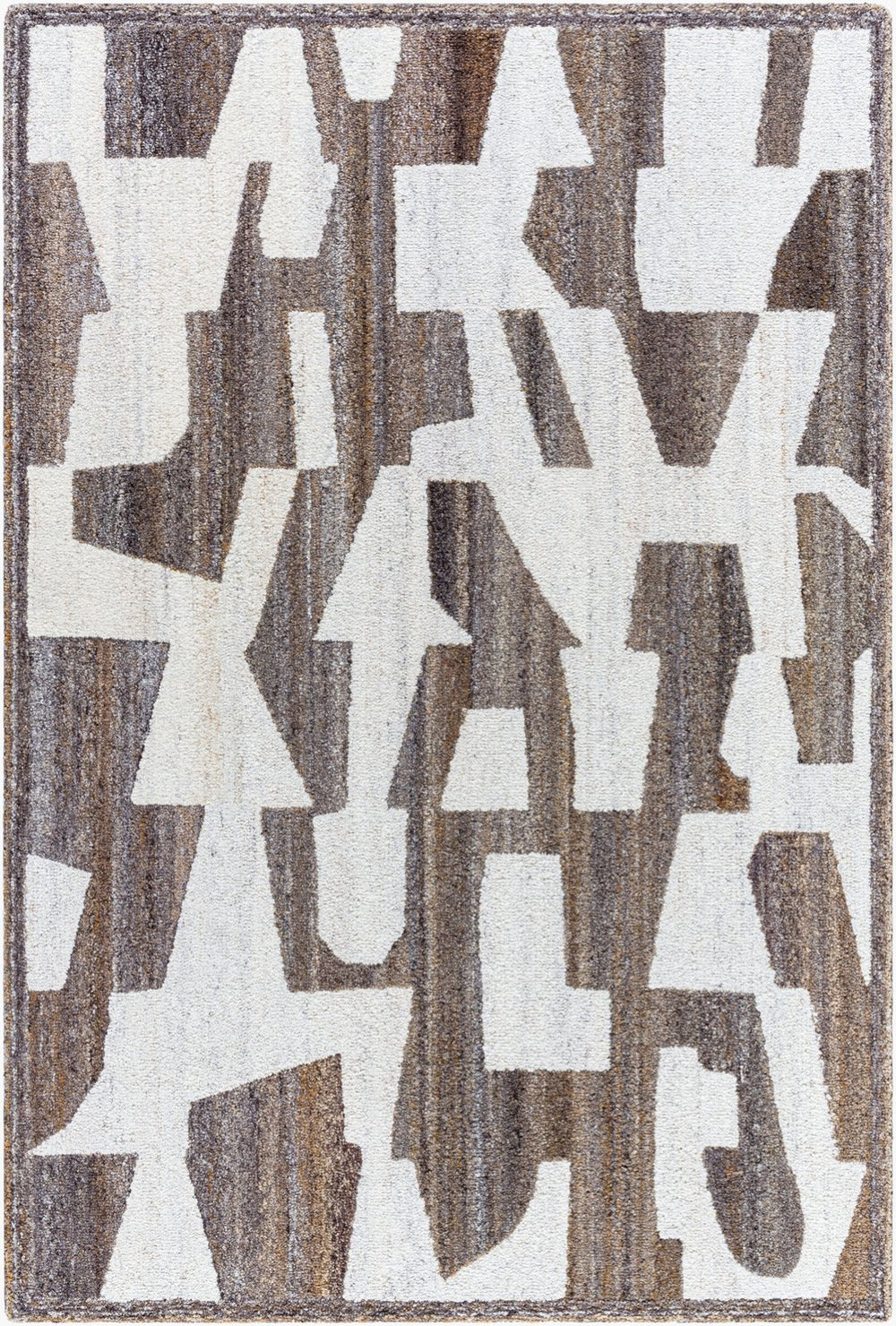 Livabliss Andes Hand Tufted Polyester Accent Rug Soft Textured Pile for Entryway or Bedside Taupe, Ivory 5' x 7'6" AED2301-576