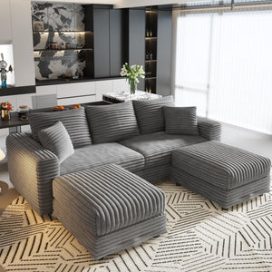 English Elm 82.6"upholstered Velvet Chesterfield Sofa with Button Tufting Nailhead Trim Rolled Arms Grey W1885S00350