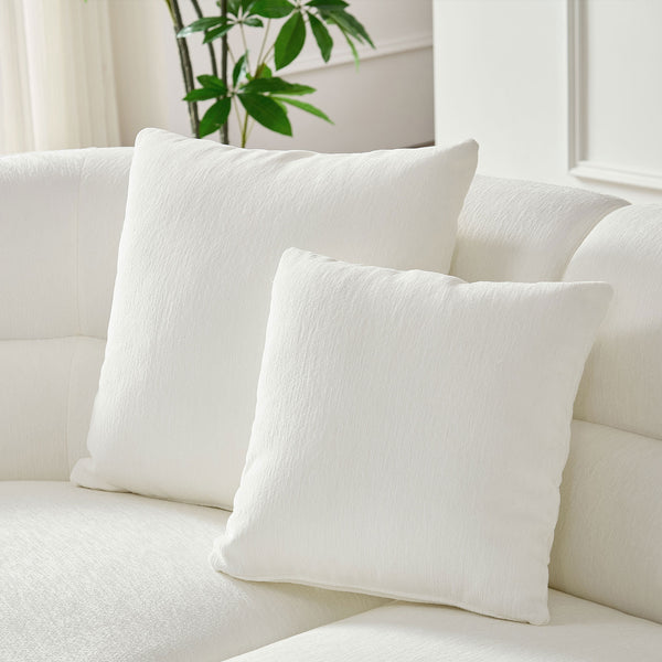 English Elm 125.2 Inch Curved Modular Sectional Sofa White Polyester Upholstered Living Room Couch W2582S00193