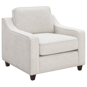 English Elm Mahaffey Beige Upholstered Chair with Sloped Track Arms, Textured Chenille Comfort for Living Rooms B062P340751