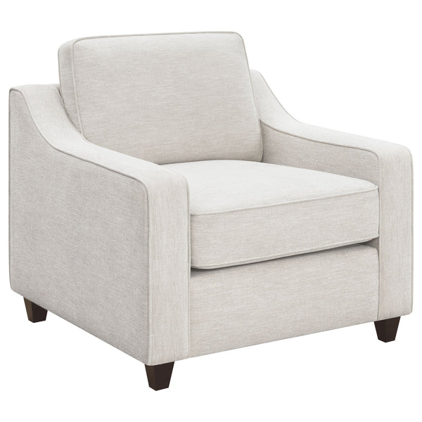 English Elm Mahaffey Beige Upholstered Chair with Sloped Track Arms, Textured Chenille Comfort for Living Rooms B062P340751