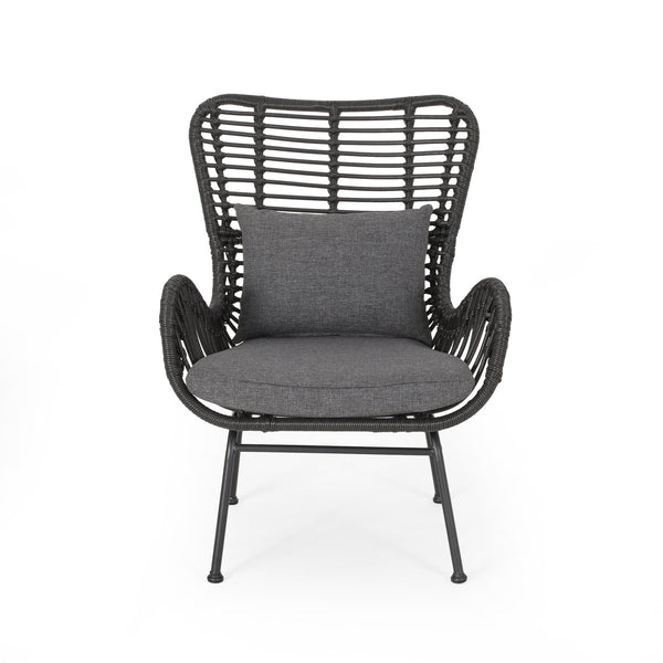English Elm Tapscott All-weather Rattan Outdoor Accent Chairs Set of 2 with Cushions 65044.00GRY
