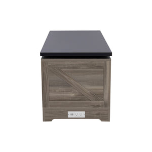 English Elm U-can Farmhouse Lift Top Coffee Table Barn Door Hidden Storage Living Room Brown+Black N724P351732E