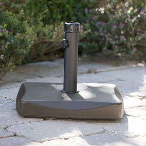 English Elm Christopher Knight Home® - UM-HOLDER Square 55 lbs Brown Concrete Base - Heavy-Duty 24x22x4 in Patio Umbrella Stand, Stable & Durable 54755.00BRN