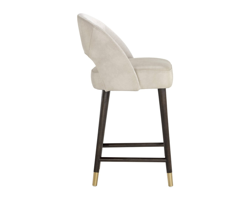 Sunpan MONAE Barrel-Back Counter Stool - Elegant Bravo Cream & Polo Club Muslin for Stylish Dining Spaces 106026V