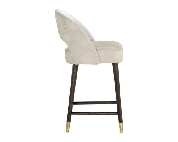 Sunpan MONAE Barrel-Back Counter Stool - Elegant Bravo Cream & Polo Club Muslin for Stylish Dining Spaces 106026V