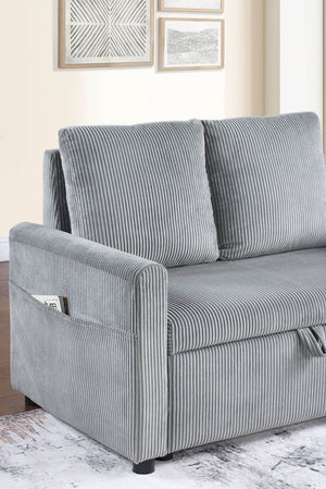 English Elm Ottavio Corduroy Sofa with Pull Out Chaise Underseat Storage and Side Pockets B2749S00257