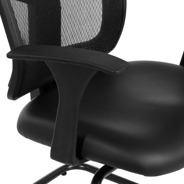 OSP Home Furnishings Progrid Mesh Back Visitor Chair with Lumbar Support and Sled Base for Modern Offices 9093B-R107