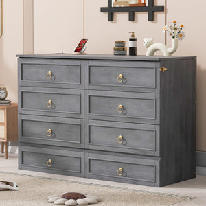 English Elm Queen Murphy Wall Bed with Rattan Panel Cabinet and Storage Drawers for Studio Rooms Gray LP000676AAE