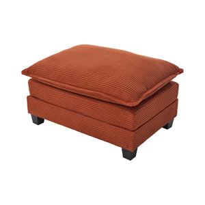 English Elm United We Win Modular Corduroy Sectional with Ottoman Low Profile Living Room Couch Orange W1568S00258