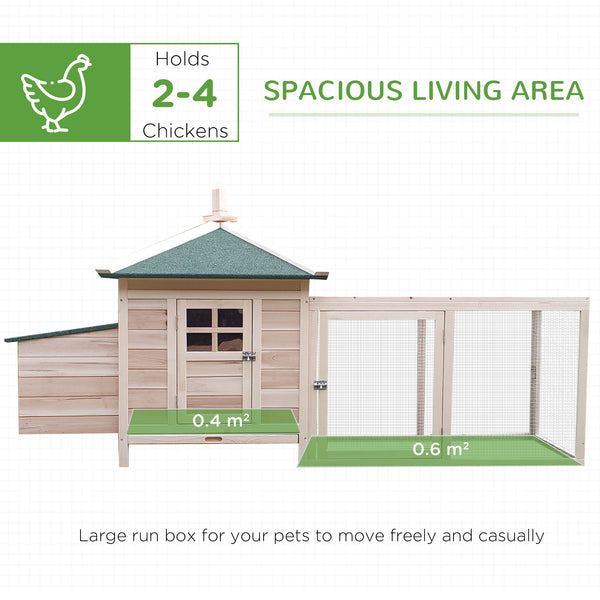 English Elm Pawhut Fir Wood Backyard Chicken Coop with Nesting Box Ramp and Asphalt Roof W2225P229578