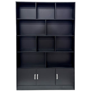 English Elm 70.87" Tall Cube Bookcase with 10 Open Shelves and Cabinet for Living Room or Office W331P377354