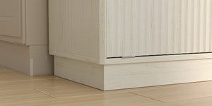 English Elm 10-gallon Tilt-out Antique White Cabinet Woodgrain Finish with Wave Drawer Hidden Bin W2557P365719