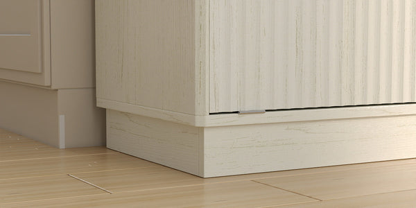 English Elm 10-gallon Tilt-out Antique White Cabinet Woodgrain Finish with Wave Drawer Hidden Bin W2557P365719