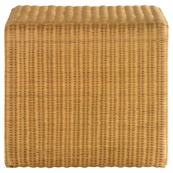 English Elm Gage Woven Rattan and Metal 2 Piece Living Room Coffee Table Set with Open Shelf B062S01439
