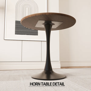 English Elm 31.5" Walnut Color Tulip Dining Table Set With 2 Pu Chairs, Perfect For Small Spaces, 2-4 People W2189S00644