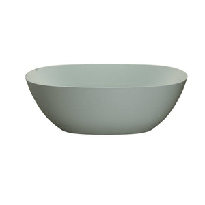 English Elm 65'' Resin Stone Freestanding Soaking Tub Ergonomic Matte White Spa Bath Turquoise Green W2753P347485