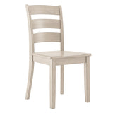 Homelegance By Top-Line Lorren Ladder Back Wood Dining Chairs (Set of 2) White Rubberwood