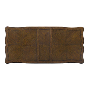 English Elm Latisha Antique Oak Dining Table with 16" Extension Leaf, 60mm Thick Top, Sturdy Poplar & MDF Craftsmanship B2726S00455