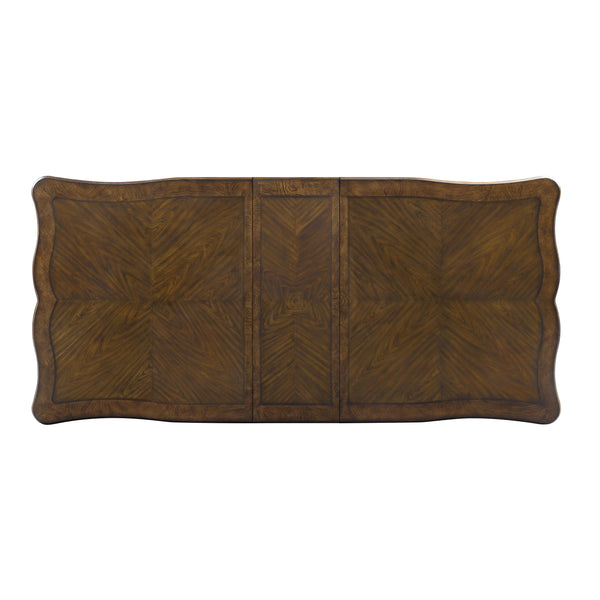 English Elm Latisha Antique Oak Dining Table with 16" Extension Leaf, 60mm Thick Top, Sturdy Poplar & MDF Craftsmanship B2726S00455