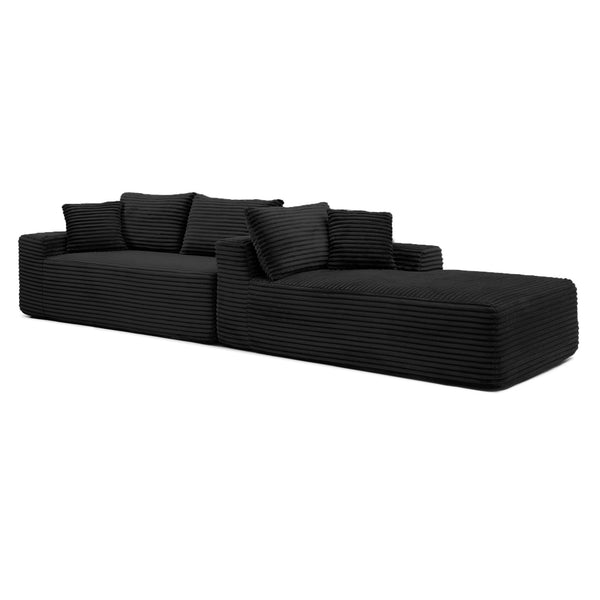 English Elm 105'' Modular Cloud Sectional Corduroy L-shape Couch Deep Seat Living Room Lounge W1117S00328