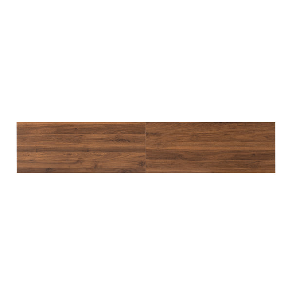 English Elm 78 Inch Walnut Media Console with Slatted Doors Solid Wood Legs and Cable Management N710P374714P