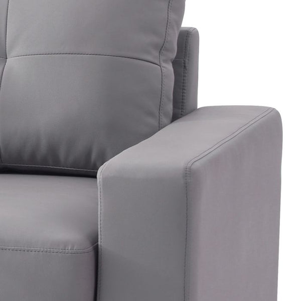 English Elm Versatile Gray PU Loveseat with Track Arms, 58"W Compact Two-Seater, 25" Seat Depth, Chic Casual Style B078108259