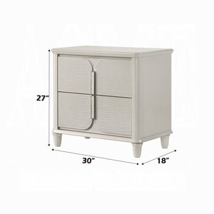 English Elm Pearl Elegant Pearl White Nightstand 2-Drawer Glam Wooden Bedside Table 30"W x18"D x27"H Durable Finish B2741P322567