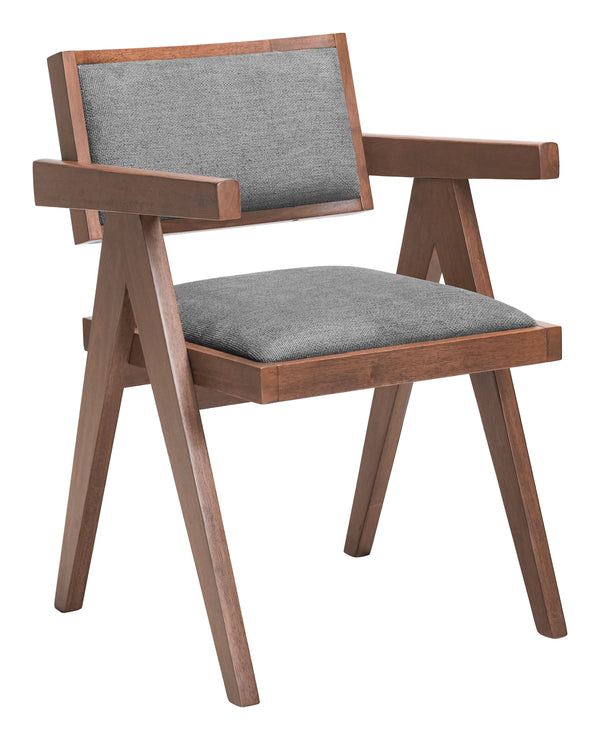 Zuo Modern Delhi Dining Chair Set Of 2 - Stylish Gray Fabric & Walnut Frame For Modern Dining Elegance Gray 100% Polyester,Rubberwood 110396-zuo-modern