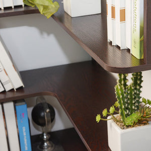 English Elm 90cm L-shaped Corner Bookcase Open Mdf Shelving Unit for Office or Bedroom W2899P444158
