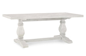 English Elm Caleb 78" Dining Table in Distressed Ivory Antique White - Handcrafted Solid Pine, Rustic Farmhouse Charm B2723S00002