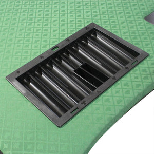 English Elm 96" Oval Poker Table Seats 10 with Felt Surface Chip Tray and Padded Rail W2748S00069