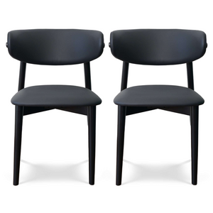 English Elm Ashcroft Furniture - Korbin Black Vegan Leather Dining Chair (Set Of 2)