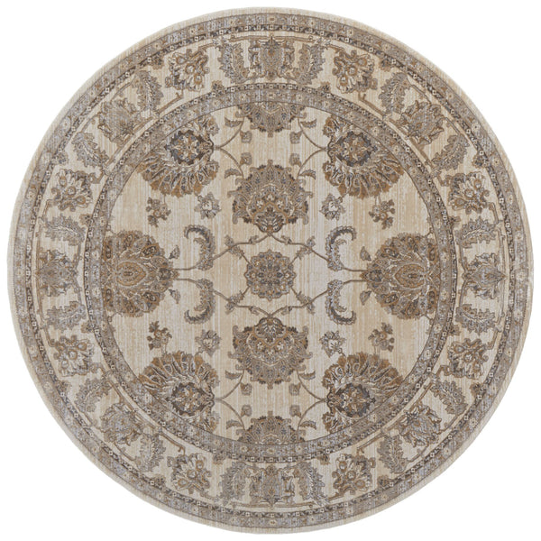 Feizy Rugs Celene Vintage-inspired Floral Rug - Elegant Neutral Palette, Power Loomed For Timeless Style Tan,Ivory,Brown Viscose,Polyester Cel39kzfbgegryn97