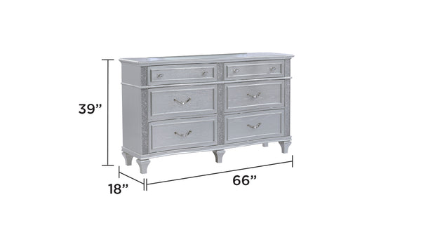 English Elm Mystic Contemporary 4-Piece King Bedroom Set With Led Headboard, Crystal Accents & Storage Solutions B009S01656
