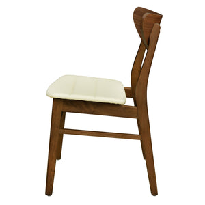 English Elm Christopher Knight Home® - DINING Chair Set of 2 Mid-Century Rubberwood Frame with PU Upholstery, Sleek Lightweight Design Beige N771P298839M