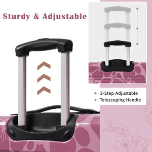 English Elm Hardshell Polycarbonate Luggage Set Three Piece Tsa Lock Spinner Travel Suitcases Pink Purple N732P306618H