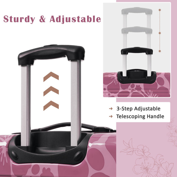 English Elm Hardshell Polycarbonate Luggage Set Three Piece Tsa Lock Spinner Travel Suitcases Pink Purple N732P306618H